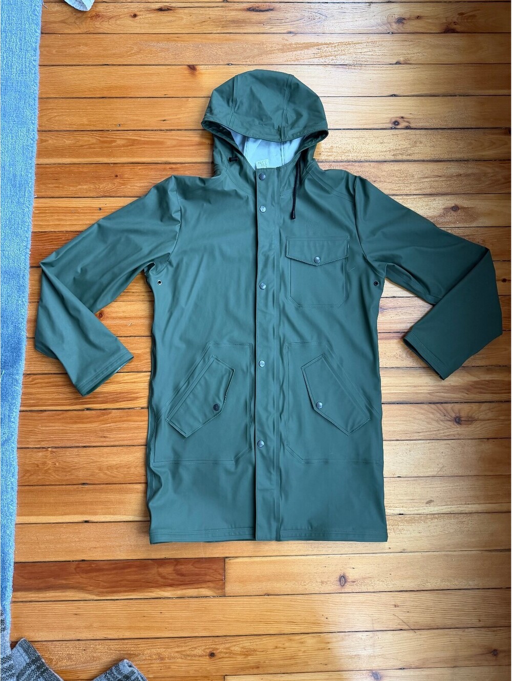 66°North Green Men's Raincoat Small Buttons Hood